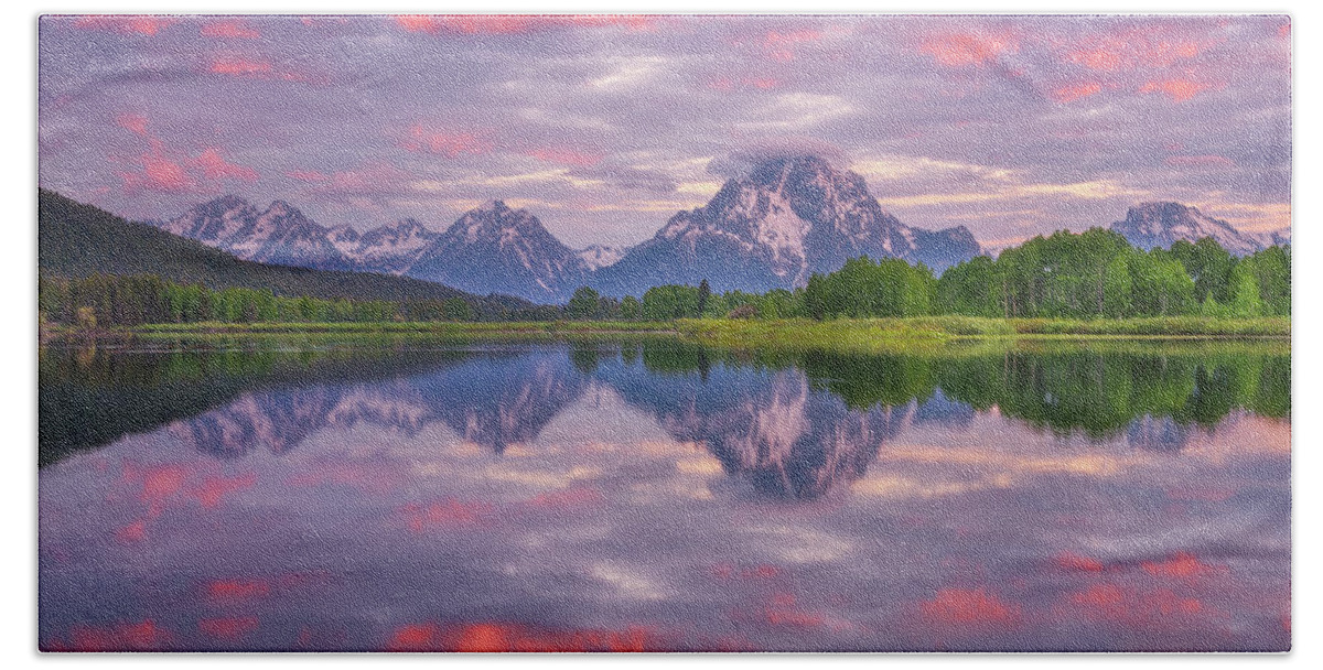 Grand Teton National Park Hand Towel featuring the photograph Grand Sunrise by Darren White