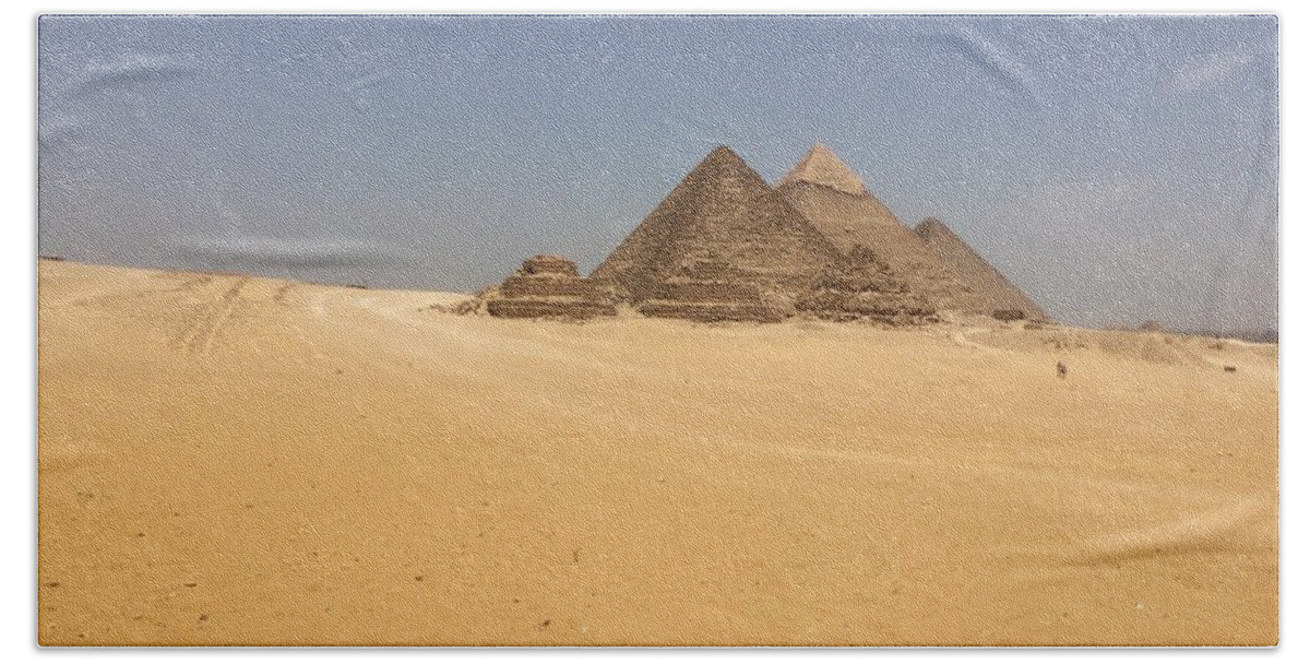 Giza Hand Towel featuring the photograph Great Pyramids #2 by Trevor Grassi