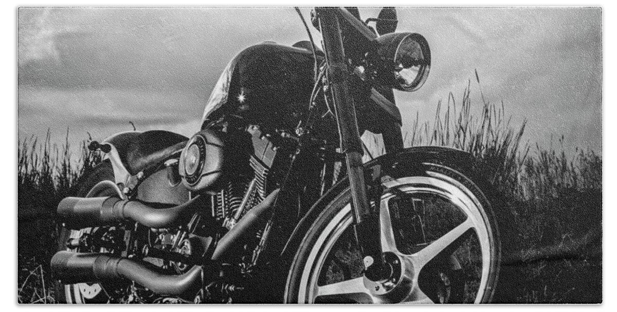 Harley Davidson Bath Towel featuring the photograph Harley Davidson Softail night train #2 by Gunnar Orn Arnason