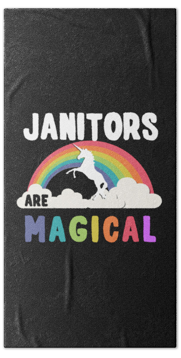 Funny Hand Towel featuring the digital art Janitors Are Magical #2 by Flippin Sweet Gear