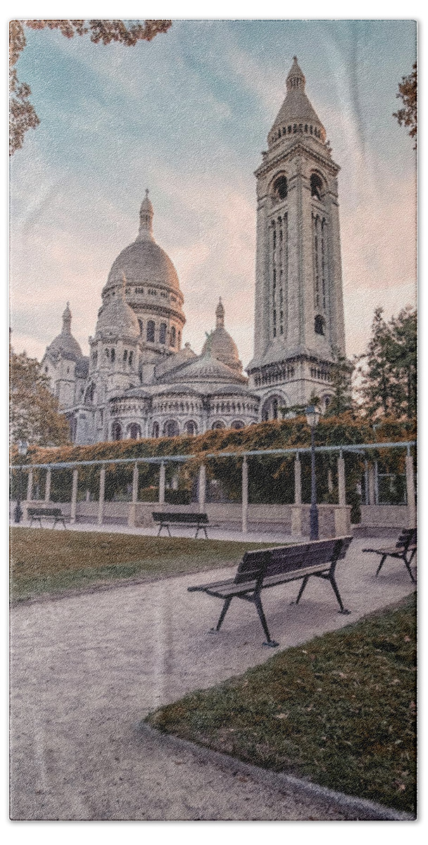 Architecture Hand Towel featuring the photograph Sacre-Coeur Basilica #2 by Manjik Pictures
