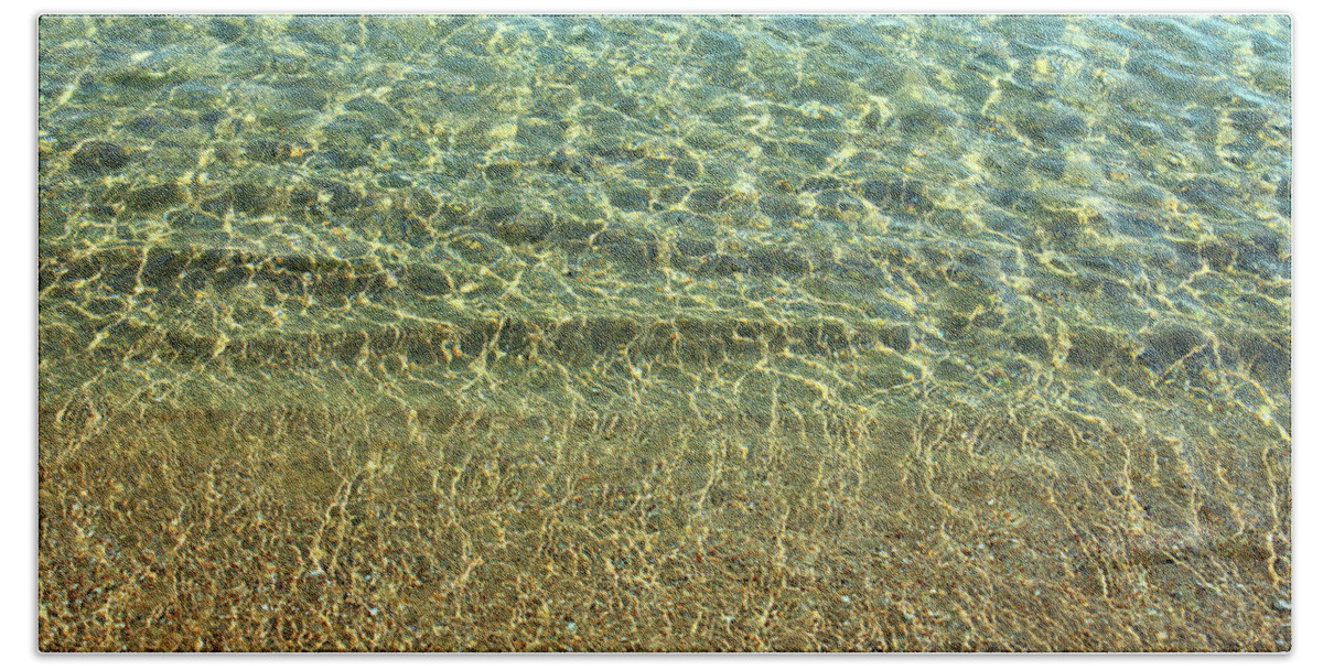 Beach Bath Towel featuring the photograph Shallow Of Sea On Sand Beach #2 by Mikhail Kokhanchikov