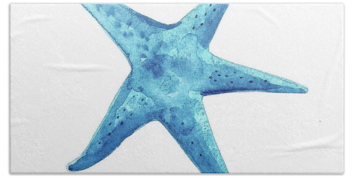 Starfish Bath Towel featuring the painting Starfish #2 by Lucia Stewart