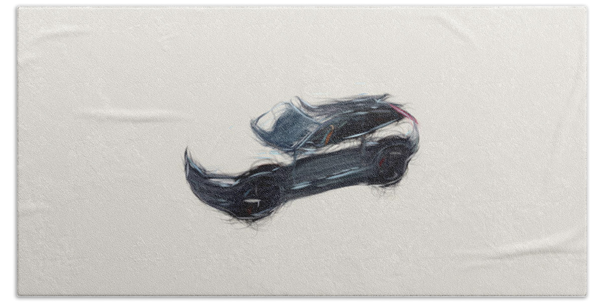 Volvo Bath Towel featuring the digital art Volvo XC Coupe Concept Car Drawing #2 by CarsToon Concept