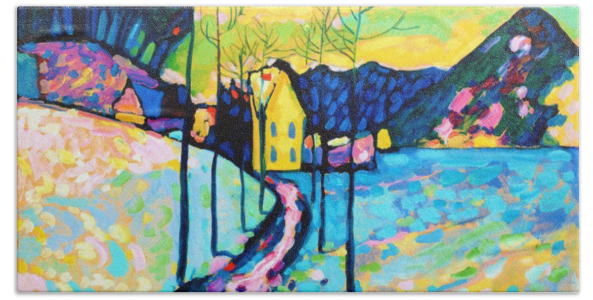 Winter Landscape Hand Towel featuring the painting Winter Landscape, 1909 #2 by Wassily Kandinsky