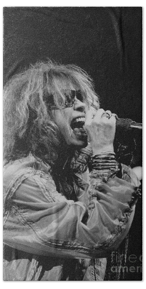 Singing Bath Towel featuring the photograph Steven Tyler - Aerosmith #20 by Concert Photos