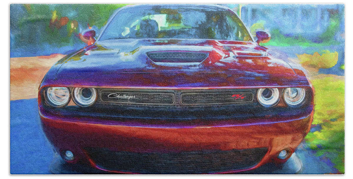 2019 Dodge Challenger R/t Scat Pack 1320 Hand Towel featuring the photograph 2019 Dodge Challenger R/T Scat Pack 1320 X218 by Rich Franco