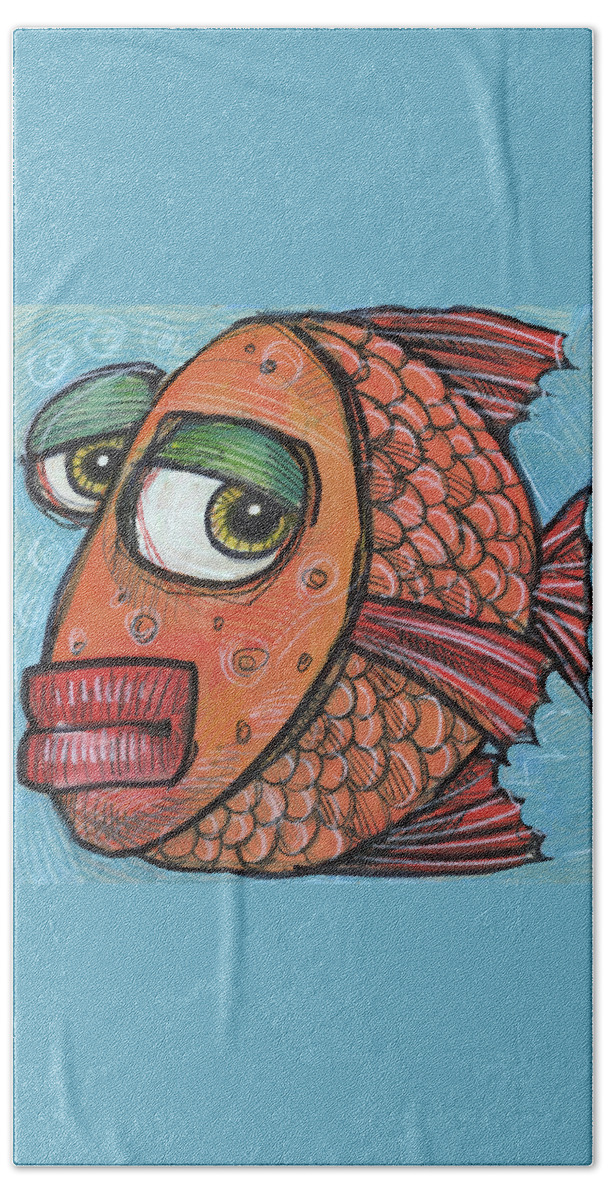 Fish Bath Towel featuring the painting Fish 11 2019 by Tim Nyberg