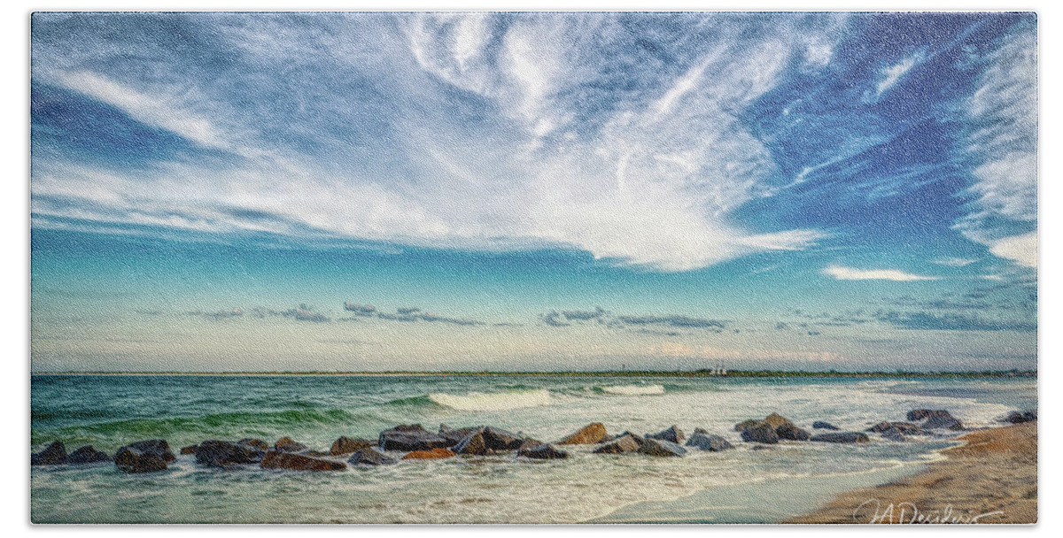 St. Augustine Bath Towel featuring the photograph 2020-05-20 Vilano Beach Sunset Sail by Joseph Desiderio