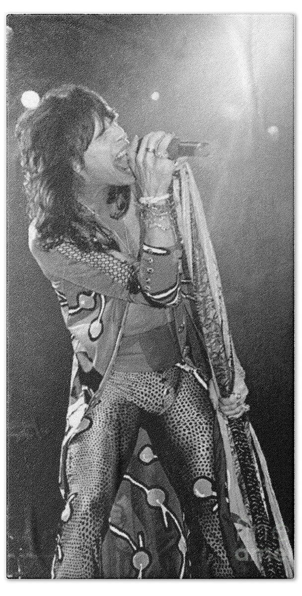 Singing Bath Towel featuring the photograph Steven Tyler - Aerosmith #39 by Concert Photos