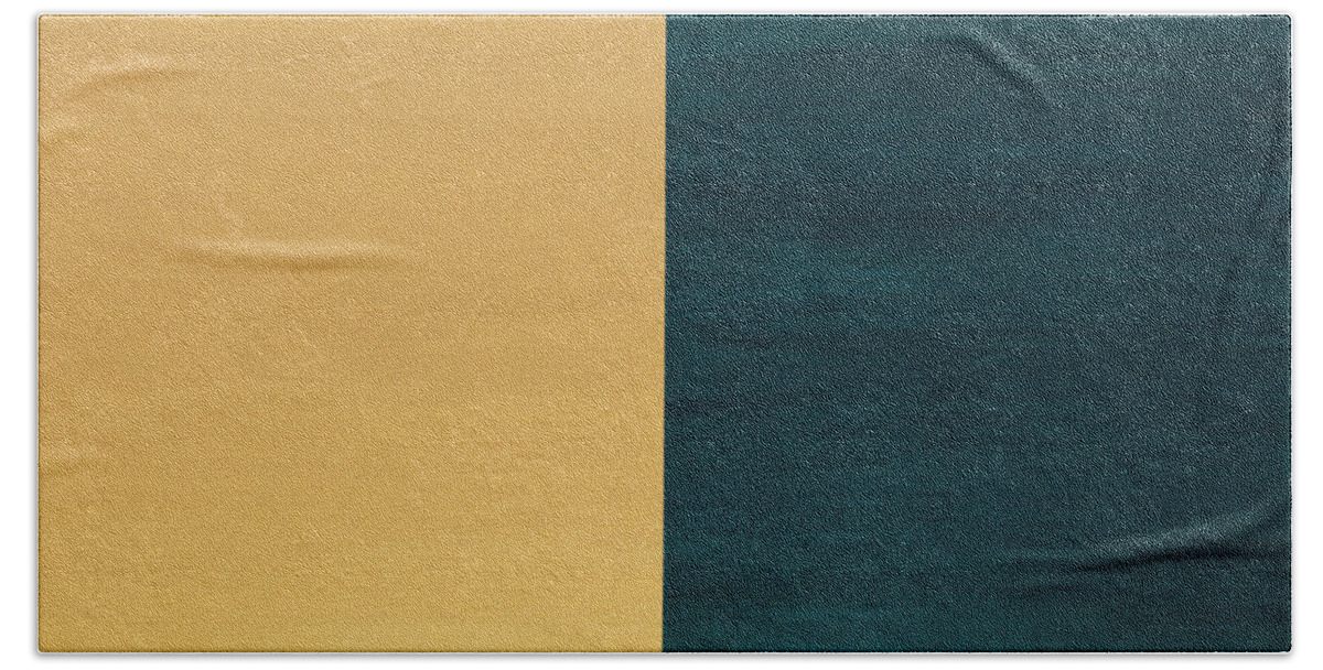 Gold Bath Towel featuring the painting 24k Teal by Tamara Nelson