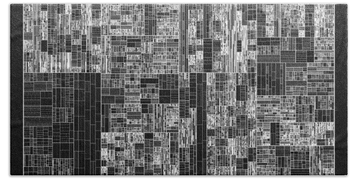 Pi Hand Towel featuring the digital art 20244 digits of Pi #3 by Martin Krzywinski