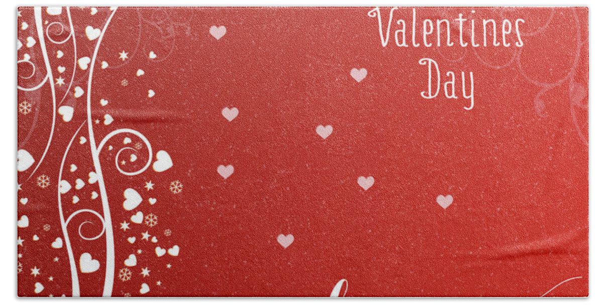 Red Bath Towel featuring the photograph Happy Valentines Day by Cathy Kovarik