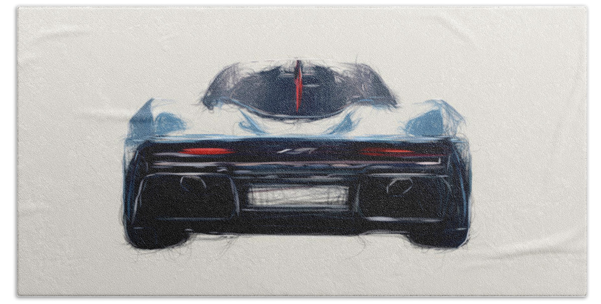 Mclaren Bath Towel featuring the digital art McLaren Speedtail Car Drawing #3 by CarsToon Concept