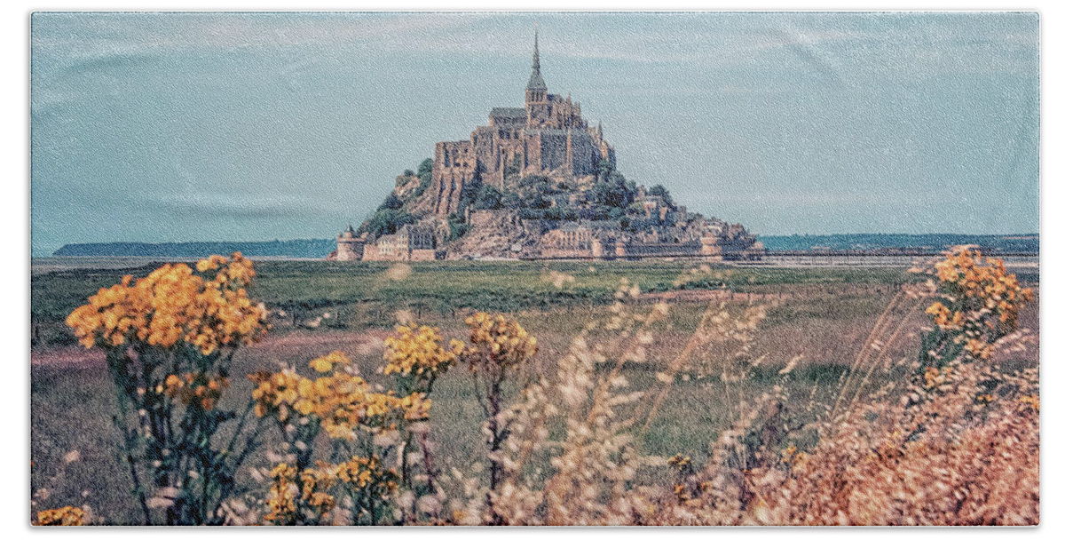 Abbey Hand Towel featuring the photograph Mont-Saint-Michel #3 by Manjik Pictures