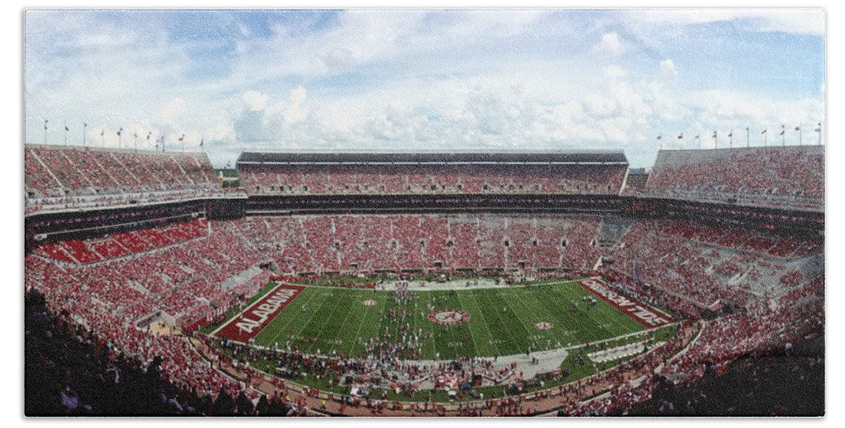 Gameday Bath Towel featuring the photograph Panorama Bryant-Denny Stadium #4 by Kenny Glover