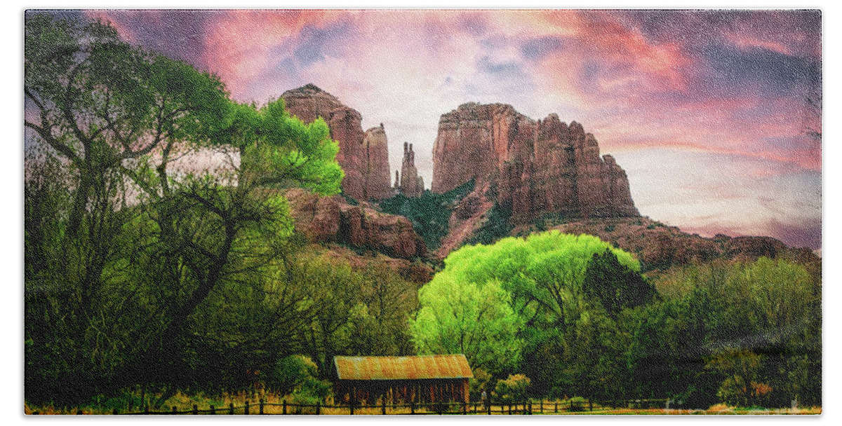 Red Rock Canyon Hand Towel featuring the photograph Red Rock Canyon #4 by Lev Kaytsner