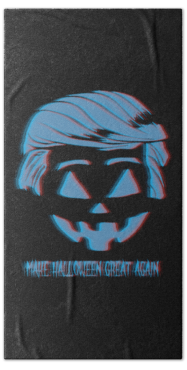 Cool Hand Towel featuring the digital art 3D Trumpkin Make Halloween Great Again by Flippin Sweet Gear