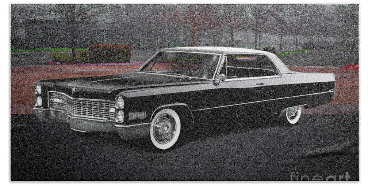 1966 Cadillac Coupe Deville Bath Towel featuring the photograph 1966 Cadillac Coupe DeVille #4 by Dave Koontz