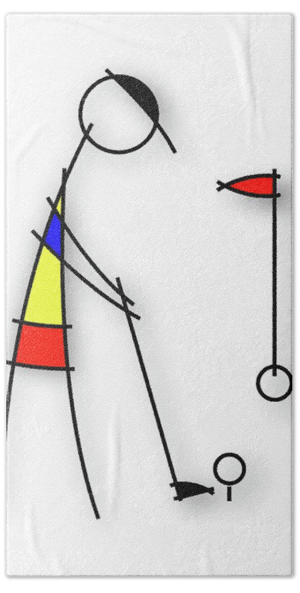 Neoplasticism Bath Towel featuring the digital art Golf n s by Pal Szeplaky