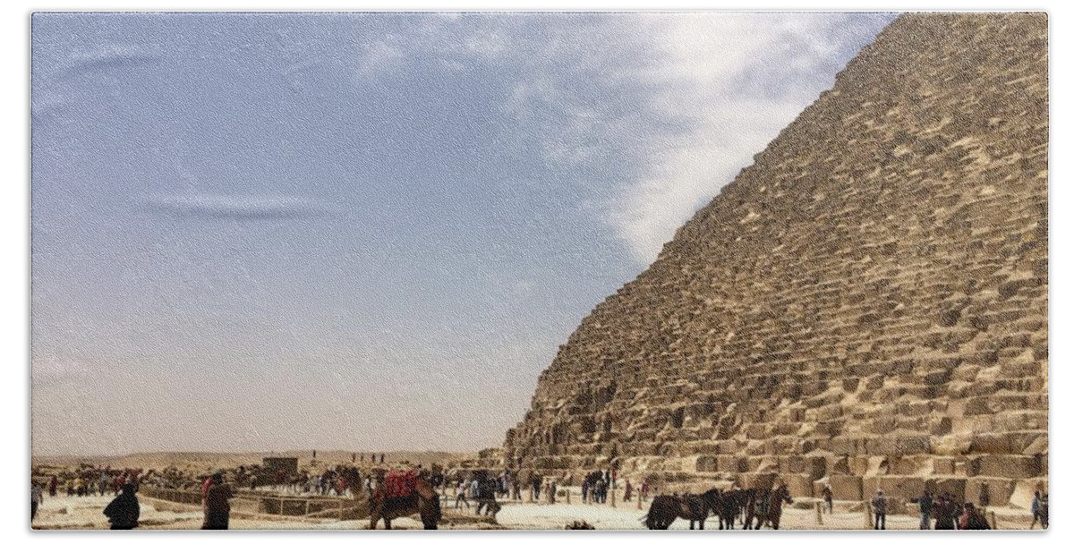 Giza Hand Towel featuring the photograph Great Pyramid #4 by Trevor Grassi