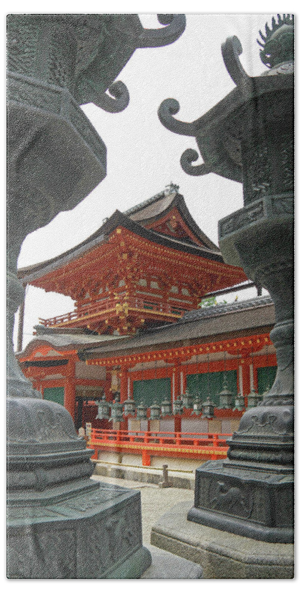 Kasuga Taisha Shrine Bath Towel featuring the photograph Kasuga Taisha Shrine - Nara, Japan by Richard Krebs