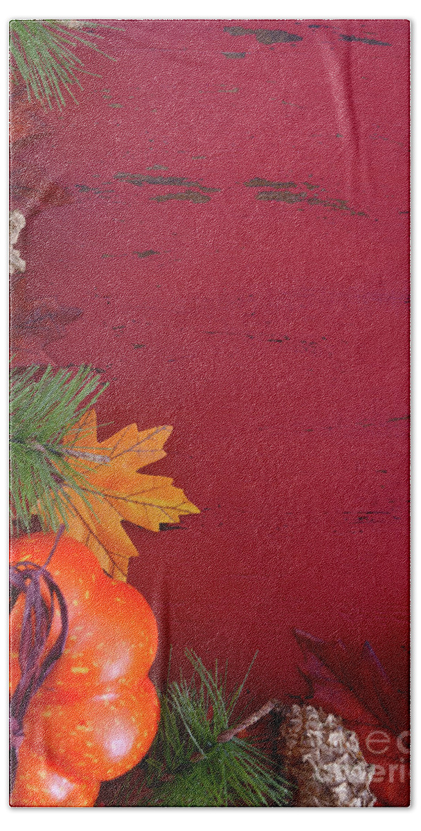 Autumn Bath Towel featuring the photograph Autumn Fall background #5 by Milleflore Images