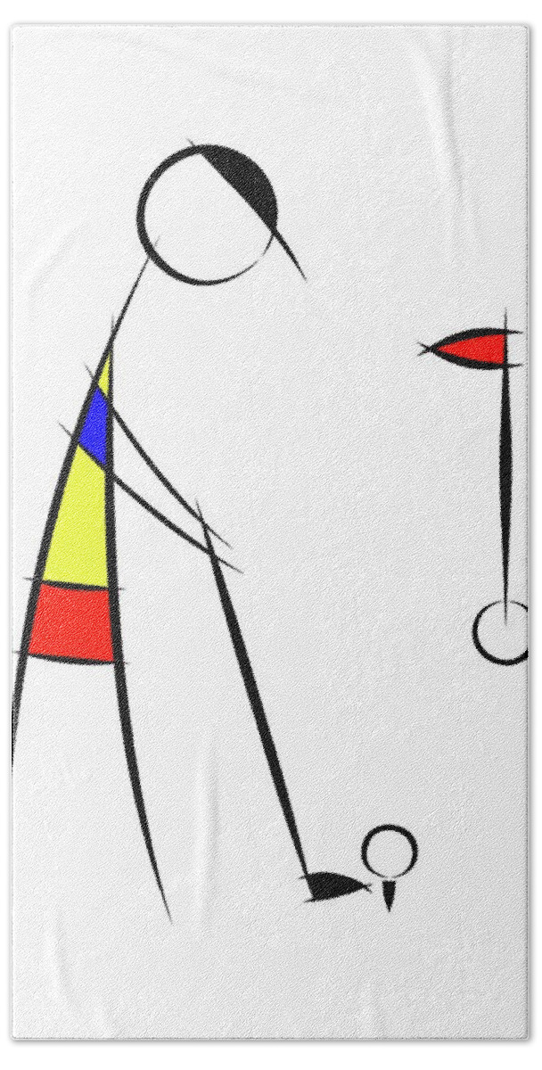 Neoplasticism Hand Towel featuring the digital art Golf by Pal Szeplaky