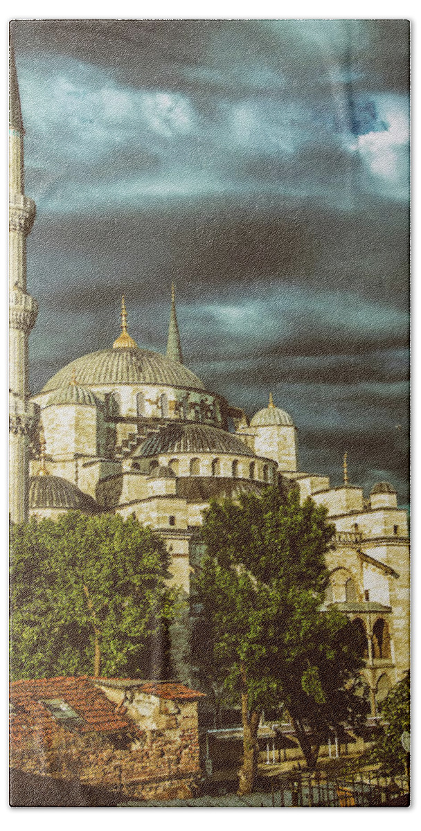 Ahmet Hand Towel featuring the photograph Blue Mosque #5 by Steve Estvanik