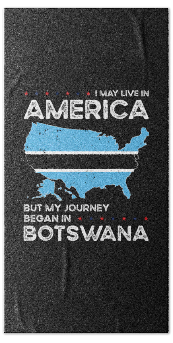 Botswanan Hand Towel featuring the digital art Botswanan American Patriot USA Grown Botswana US Flag #5 by Toms Tee Store