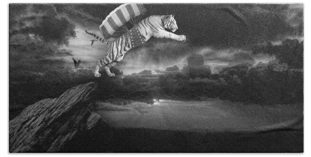 Tiger Bath Towel featuring the mixed media Freedom To Be #5 by Marvin Blaine