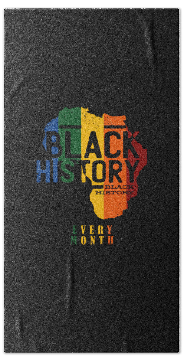Blm Hand Towel featuring the digital art African American Black Proud Strong Black History #6 by Toms Tee Store