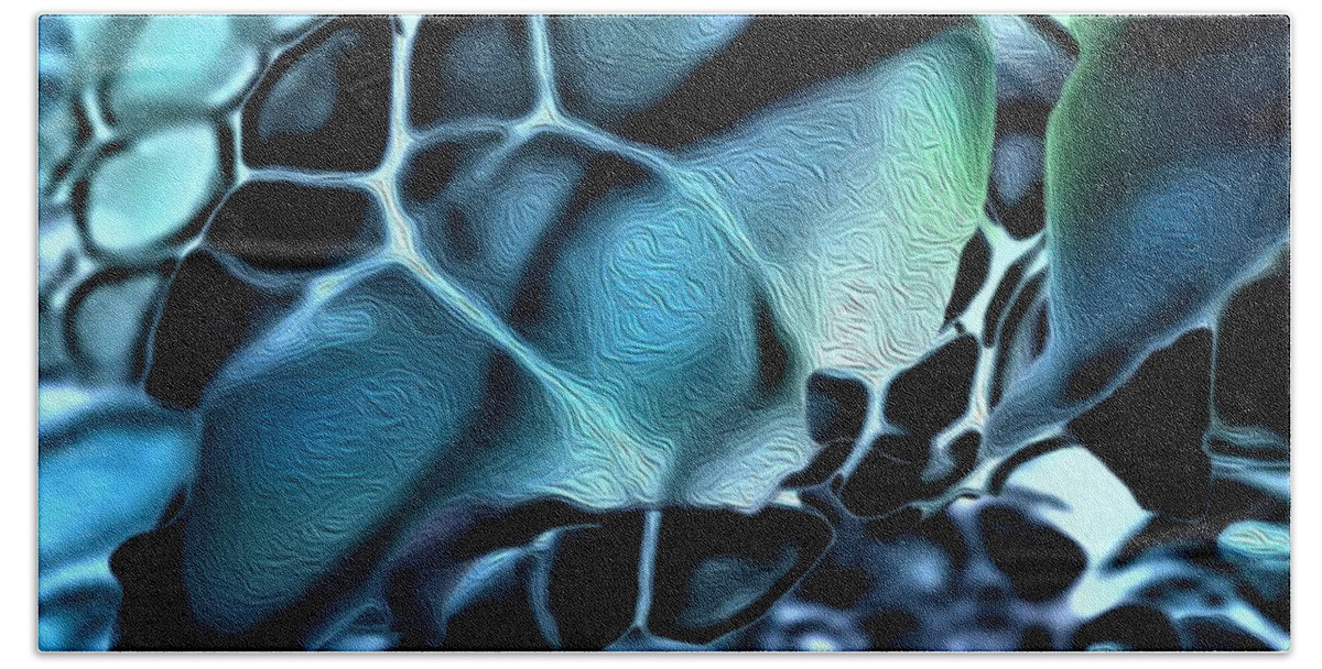 Abstract Art Bath Towel featuring the digital art Hive #6 by Aldane Wynter