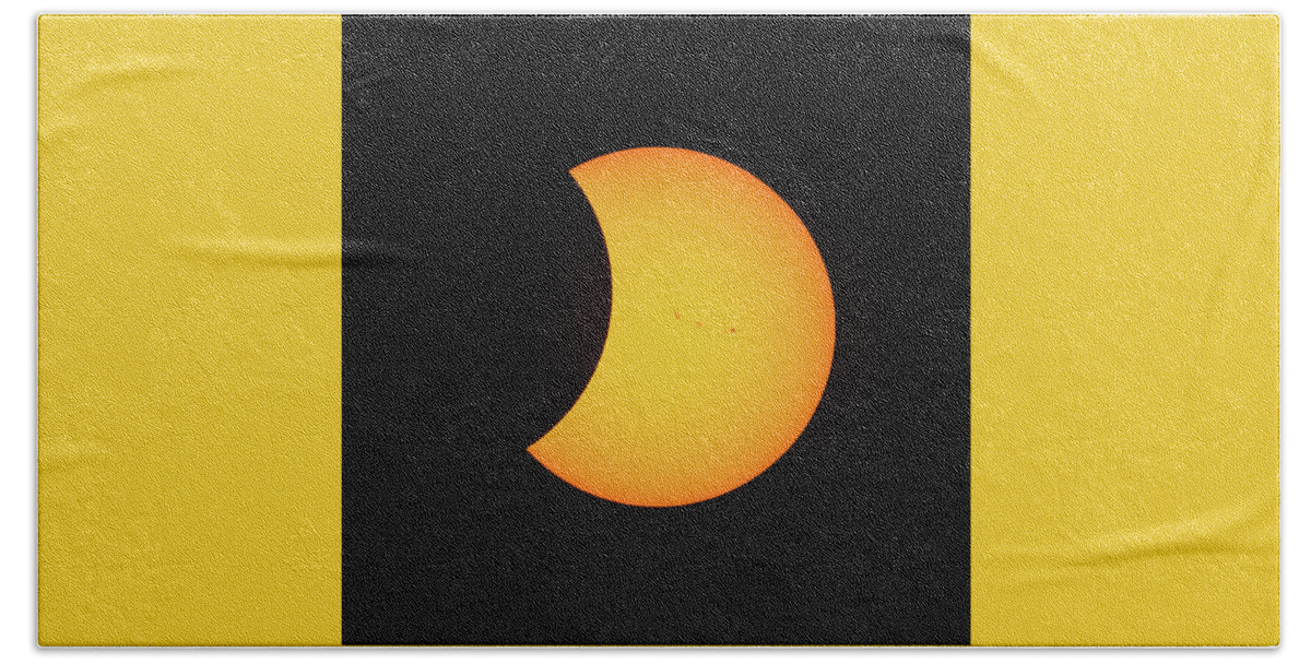 Solar Eclipse Hand Towel featuring the photograph Partial Solar Eclipse #8 by David Beechum