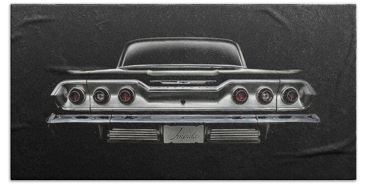Impala Hand Towel featuring the digital art '63 Impala by Douglas Pittman