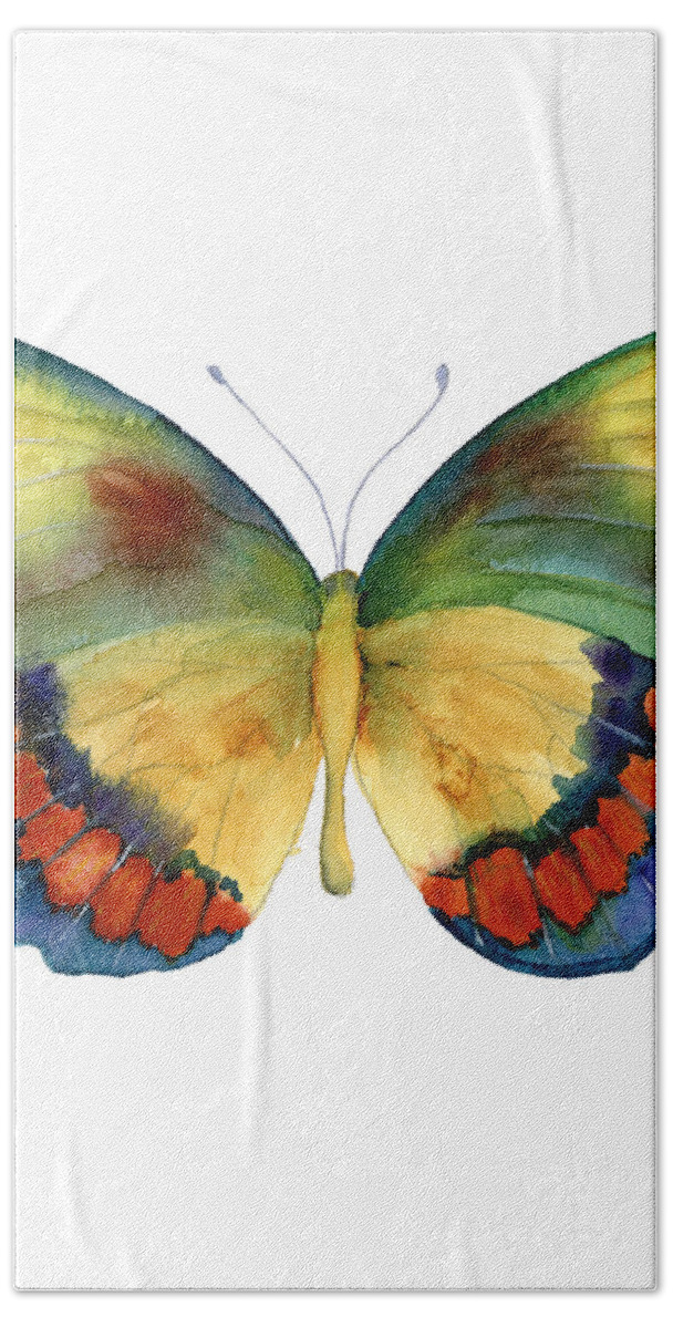 Bagoe Butterfly Bath Sheet featuring the painting 67 Bagoe Butterfly by Amy Kirkpatrick