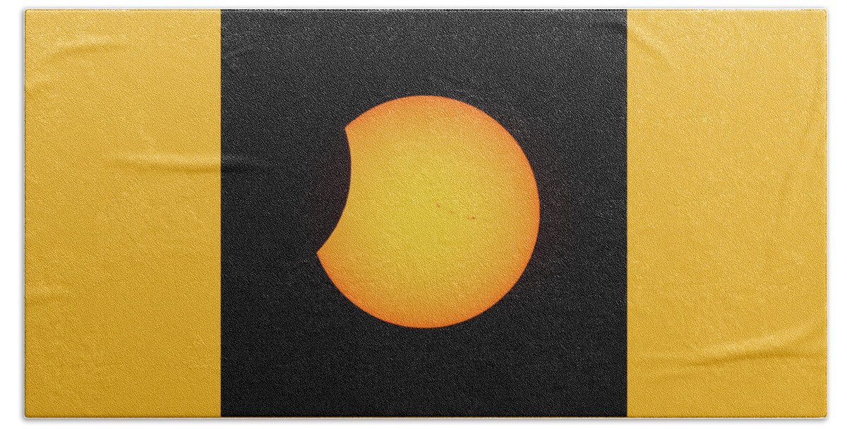Solar Eclipse Hand Towel featuring the photograph Partial Solar Eclipse #7 by David Beechum