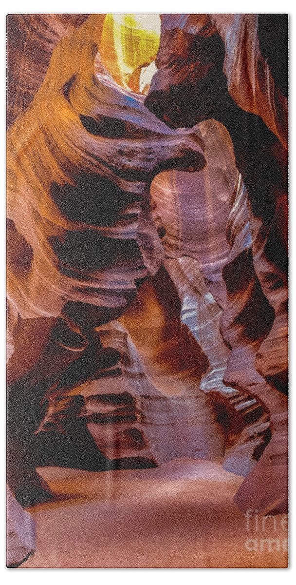 Antelope Canyon Hand Towel featuring the digital art Antelope Canyon by Tammy Keyes