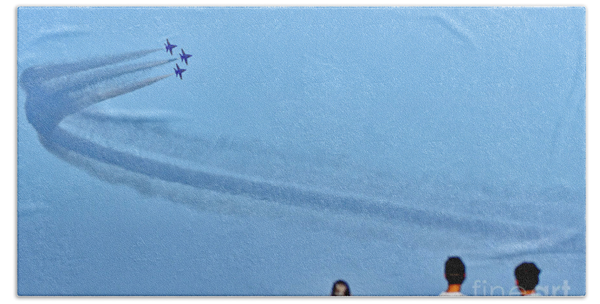 Blue Angel Bath Towel featuring the photograph Blue Angel Air Show #8 by Amazing Action Photo Video