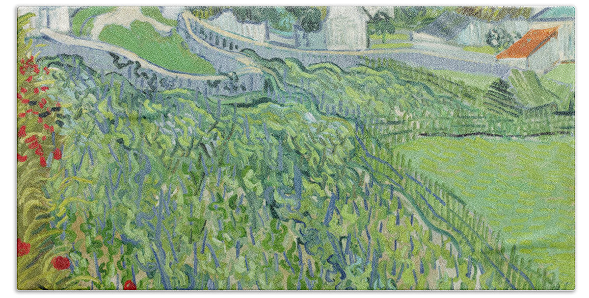 Vineyards At Auvers Hand Towel featuring the painting Vineyards at Auvers #8 by Vincent van Gogh