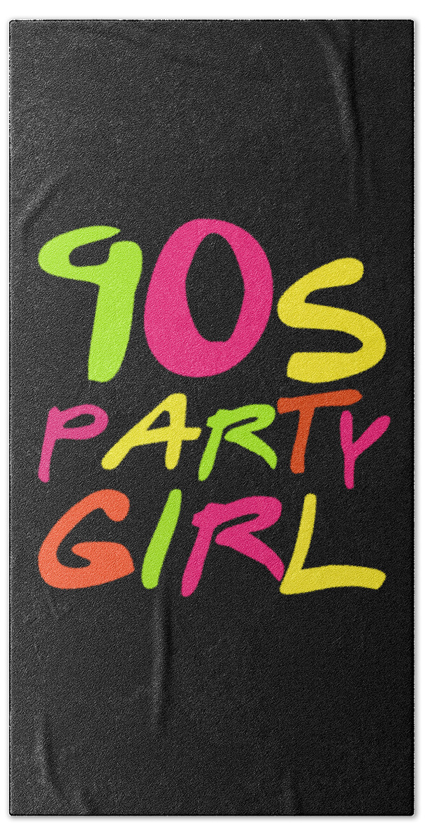 Retro Bath Towel featuring the digital art 90s Party Girl by Flippin Sweet Gear