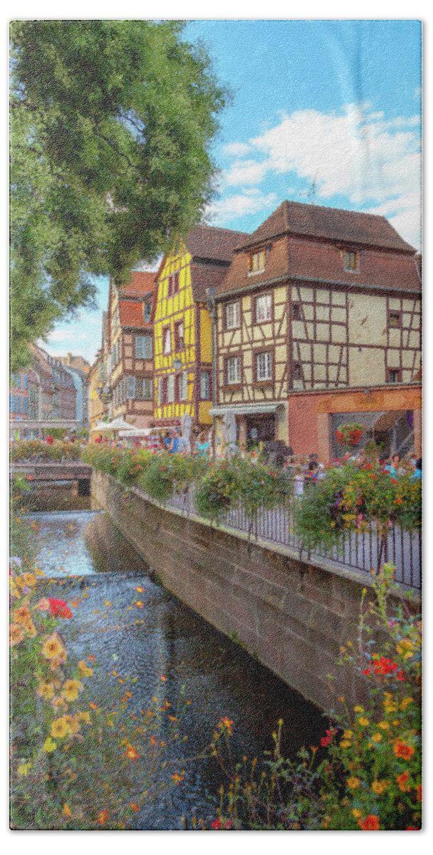 Travel Hand Towel featuring the photograph A Canal in Colmar France by W Chris Fooshee