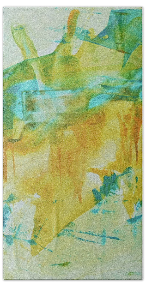 Abstract Bath Towel featuring the painting A Certain Peace by Dick Richards