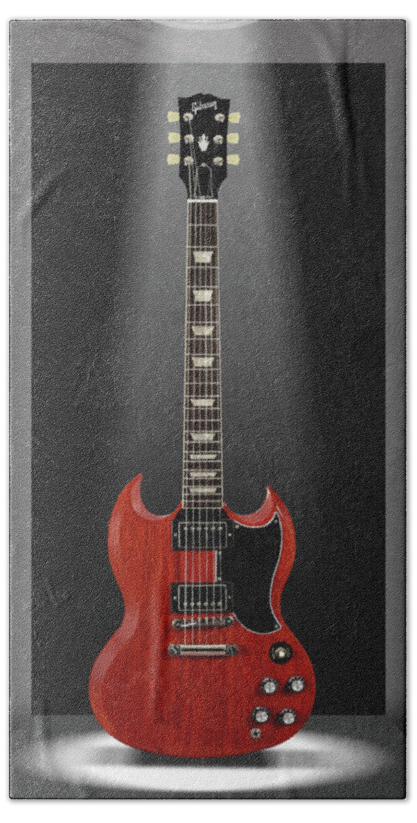 Electric Guitar Bath Towel featuring the photograph A Classic Guitar in a Box 14 by Mike McGlothlen