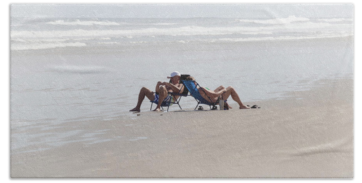 Couple Bath Towel featuring the photograph A Couples Beach Moment by Neala McCarten