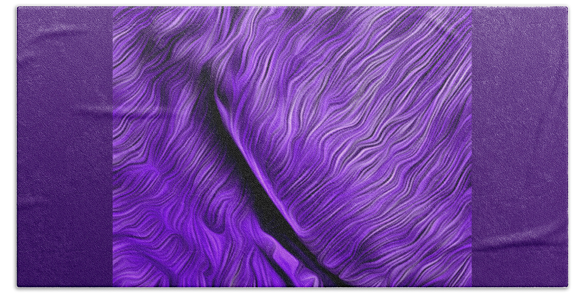 Digital Bath Towel featuring the digital art A Fold in Time - Purple by Ronald Mills