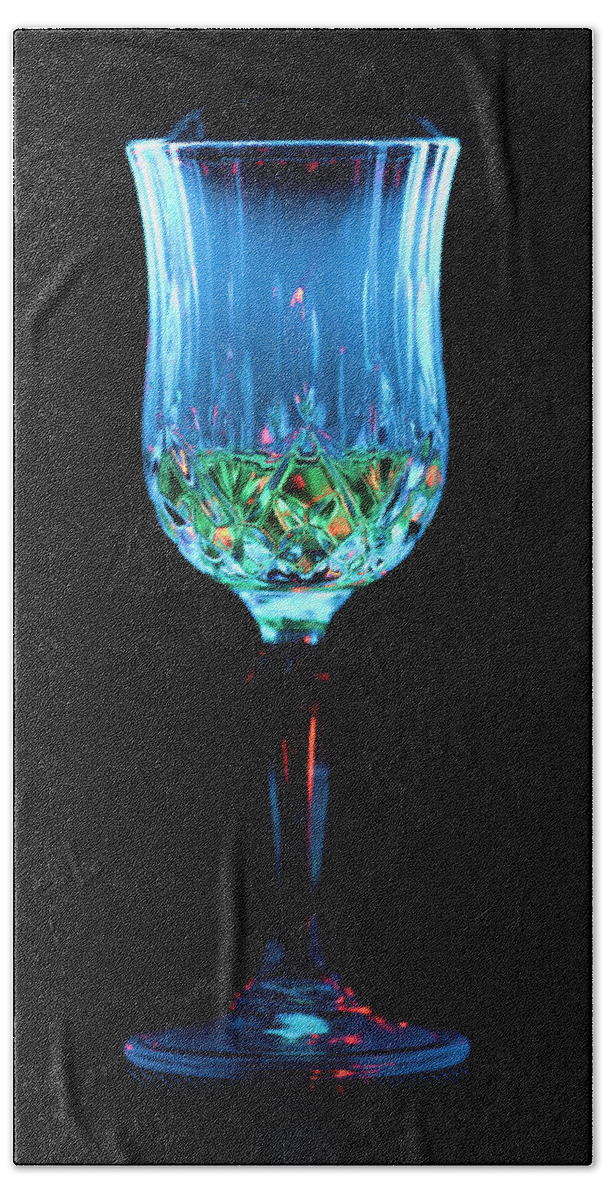 Poison Hand Towel featuring the photograph A glass of poison by Maria Dimitrova