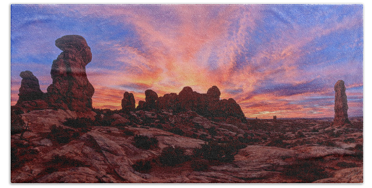 Dramatic Sunrise Hand Towel featuring the photograph A Moment in Time by ABeautifulSky Photography by Bill Caldwell