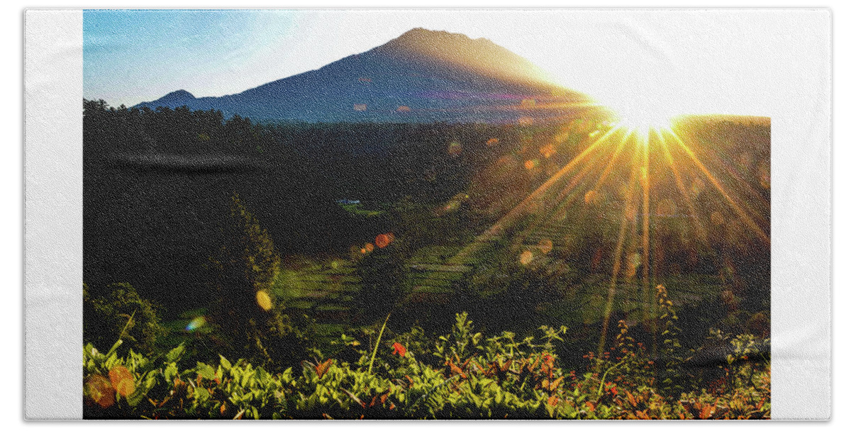 Volcano Hand Towel featuring the photograph This Side Of Paradise - Mount Agung. Bali, Indonesia by Earth And Spirit