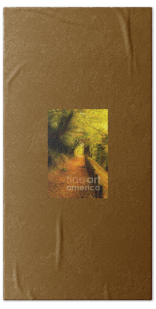 Autumn Hand Towel featuring the photograph A path well taken by Tim Ernst